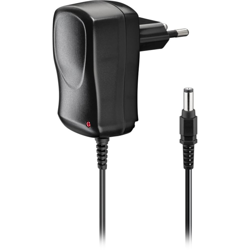 Alimentatore AC/DC 12V 600mA Plug 5.5 x 2.1mm Nero - Techly IPW-12V06-21TY