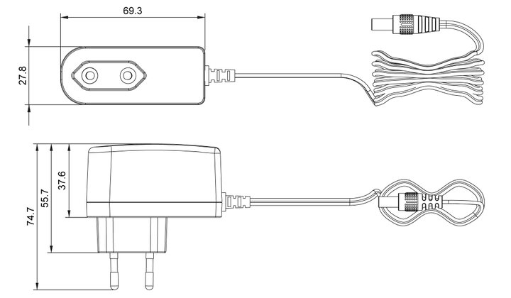 Alimentatore Universale 12V 1000mA Plug 5.5 x 2.5mm Nero - Goobay IPW-12V1-25B