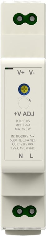 Alimentatore su Guida DIN 12V 1,25A 15W - Goobay IPW-ADP-12V-15W