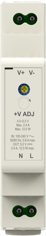 Alimentatore su Guida DIN 5V 2,4A 12W - Goobay IPW-ADP-5V-12W