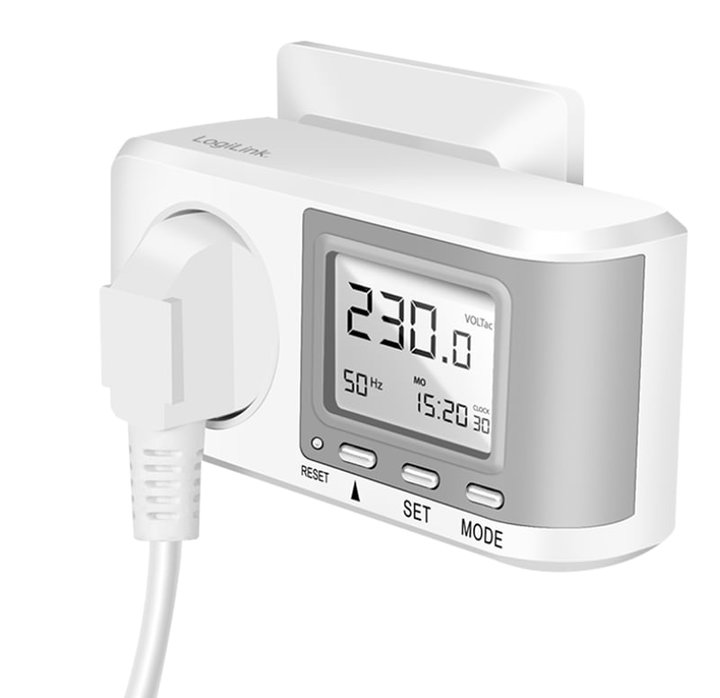 Misuratore di Costo Energetico con Calcolo delle Emissioni di CO2 - Logilink IPW-ADP-ENM5