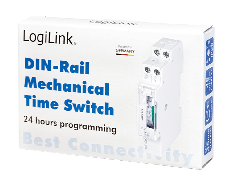 Timer Meccanico per Montaggio su Guida Din - Logilink IPW-ADP-TM-RAILM