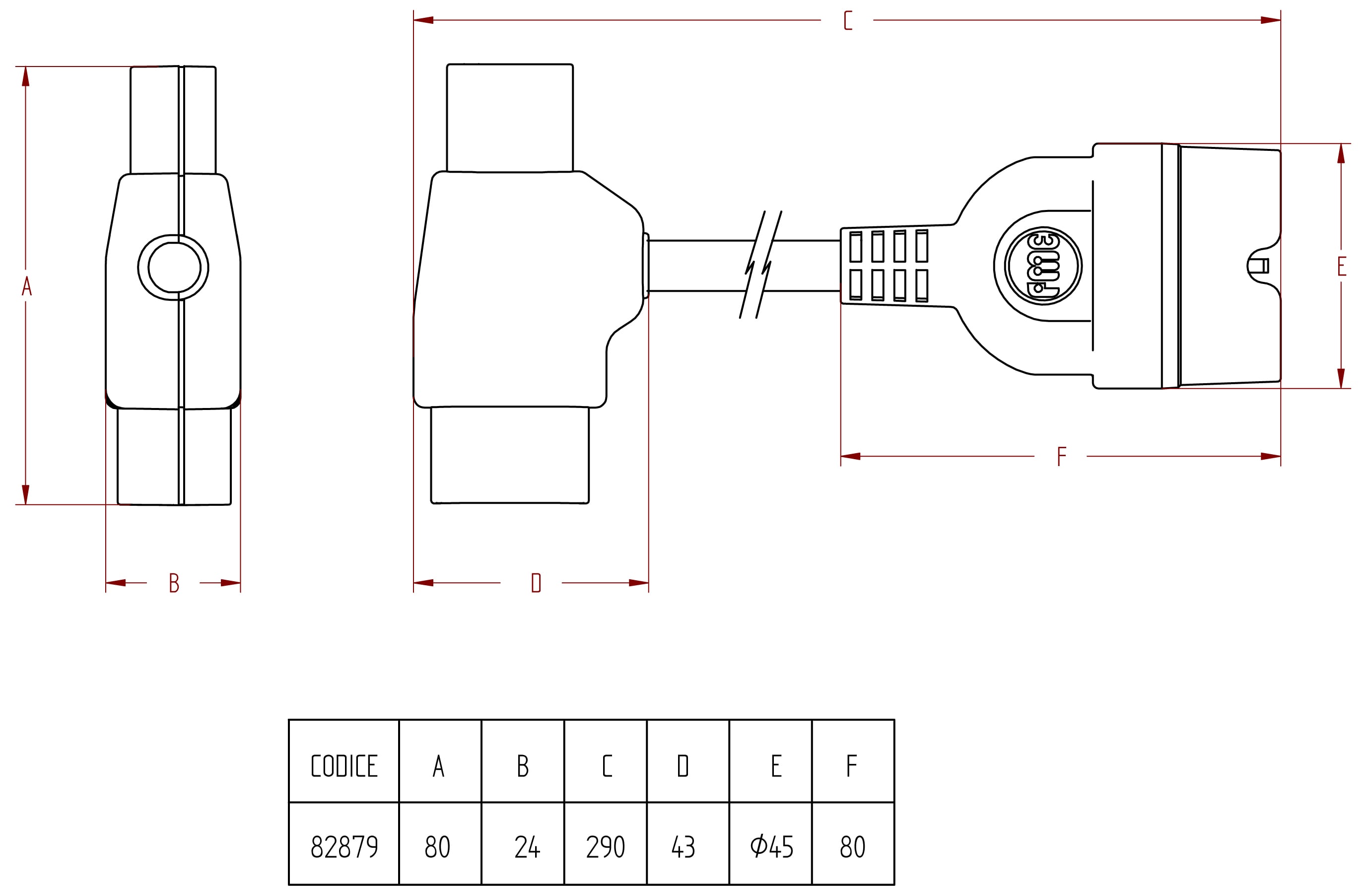 Cavo Adattatore PC con Spina / Presa IEC e P30 - FME IPW-ADP36
