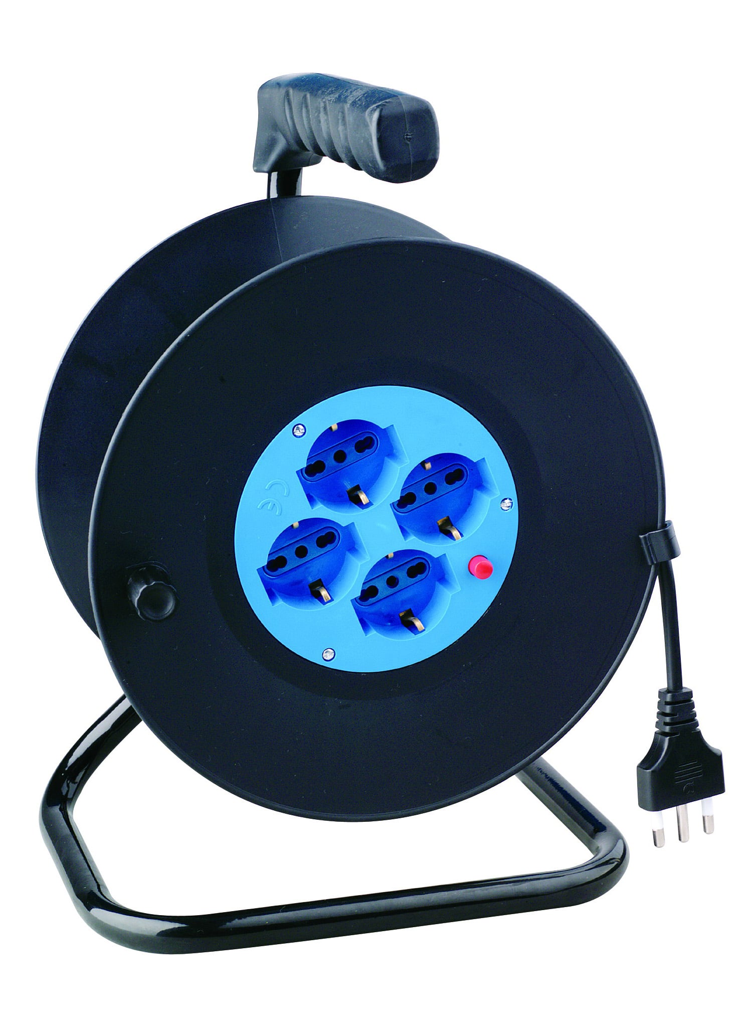 Avvolgicavo 4 prese bipasso/schuko 25m - Techly IPW-AVV-25
