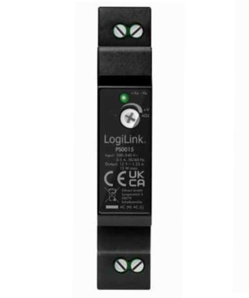 Alimentatore su Guida DIN 12V 1,25A 15W - Logilink IPW-DIN-DC1215W
