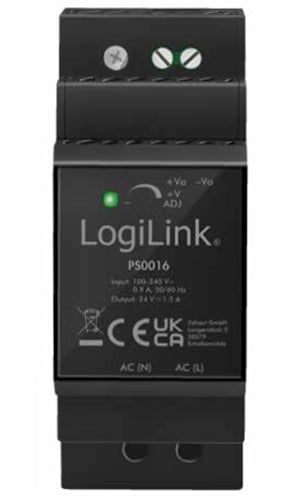 Alimentatore su Guida DIN 24V 1,5A 36W - Logilink IPW-DIN-DC2436W