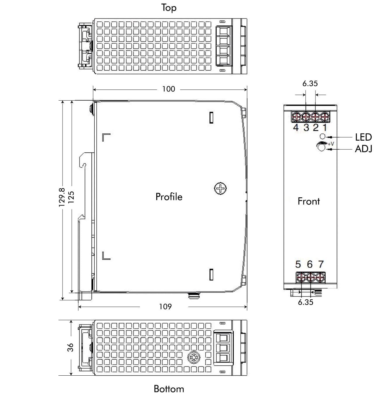 Alimentatore su Guida DIN 48V 2,5A 120W - Logilink IPW-DIN-DC48120W