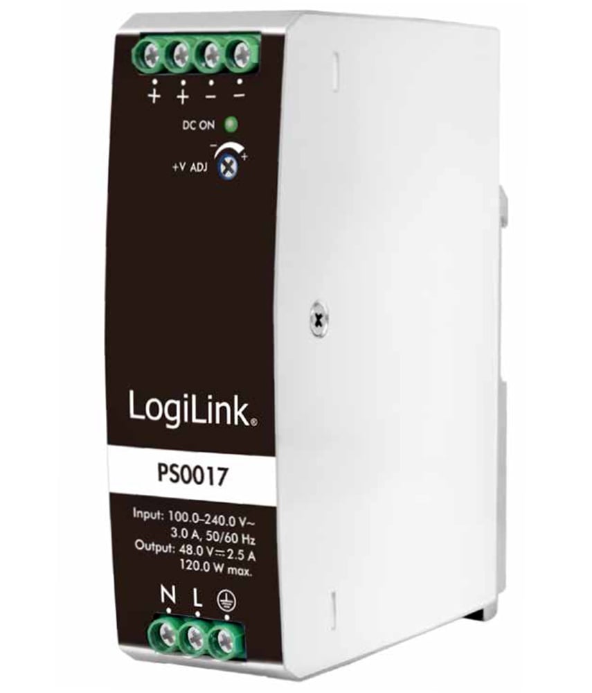 Alimentatore su Guida DIN 48V 2,5A 120W - Logilink IPW-DIN-DC48120W