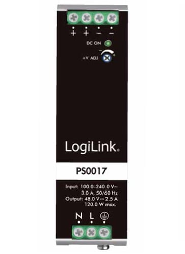 Alimentatore su Guida DIN 48V 2,5A 120W - Logilink IPW-DIN-DC48120W