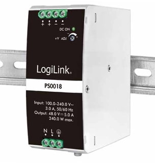 Alimentatore su Guida DIN 48V 5A 240W - Logilink IPW-DIN-DC48240W