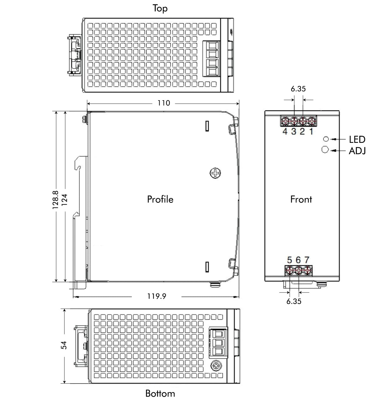 Alimentatore su Guida DIN 48V 5A 240W - Logilink IPW-DIN-DC48240W