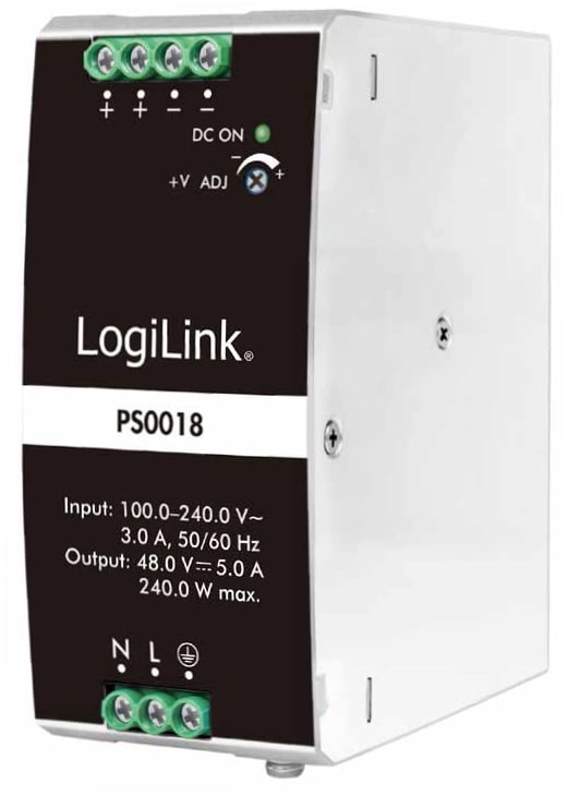 Alimentatore su Guida DIN 48V 5A 240W - Logilink IPW-DIN-DC48240W