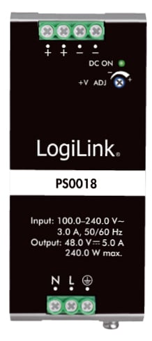 Alimentatore su Guida DIN 48V 5A 240W - Logilink IPW-DIN-DC48240W