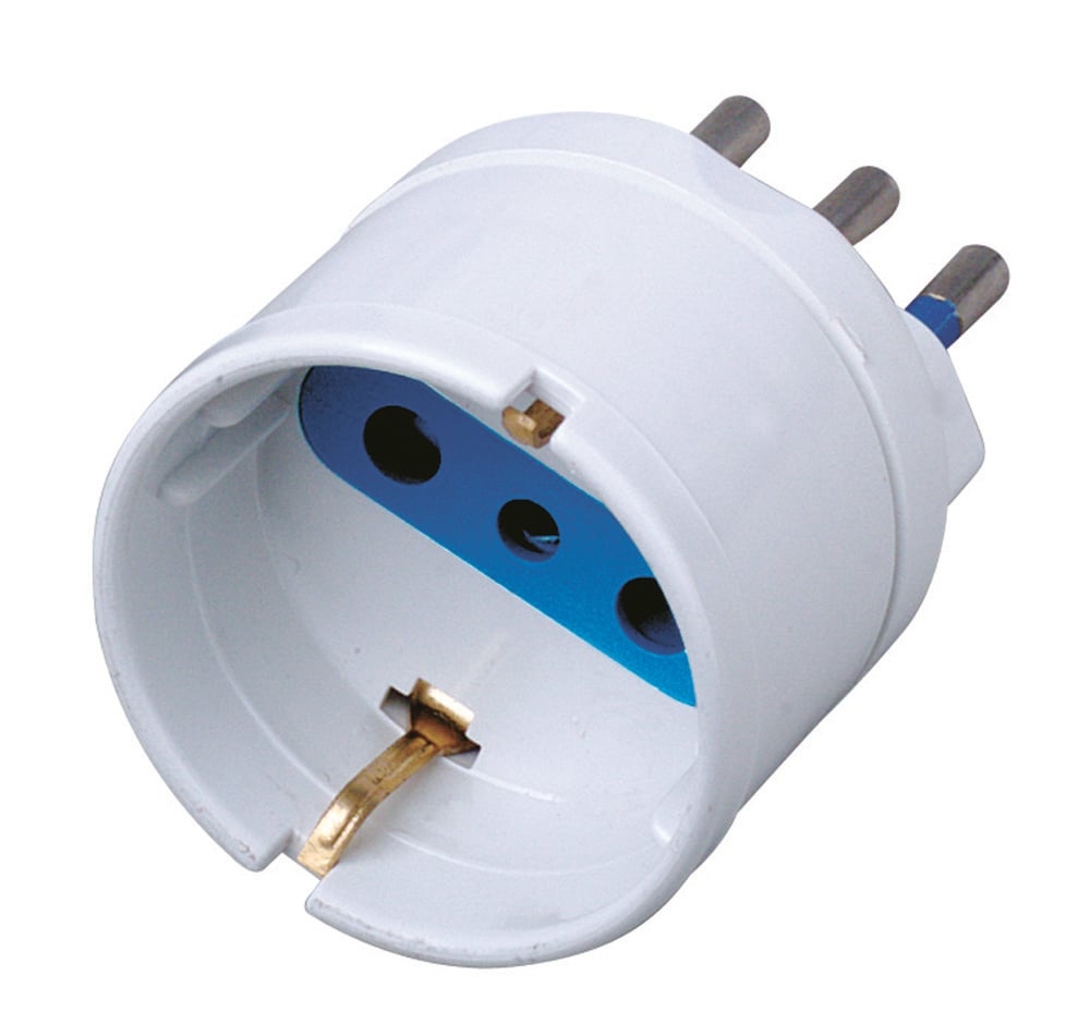Adattatore spina 10A presa Schuko Bianco - Techly IPW-IC214