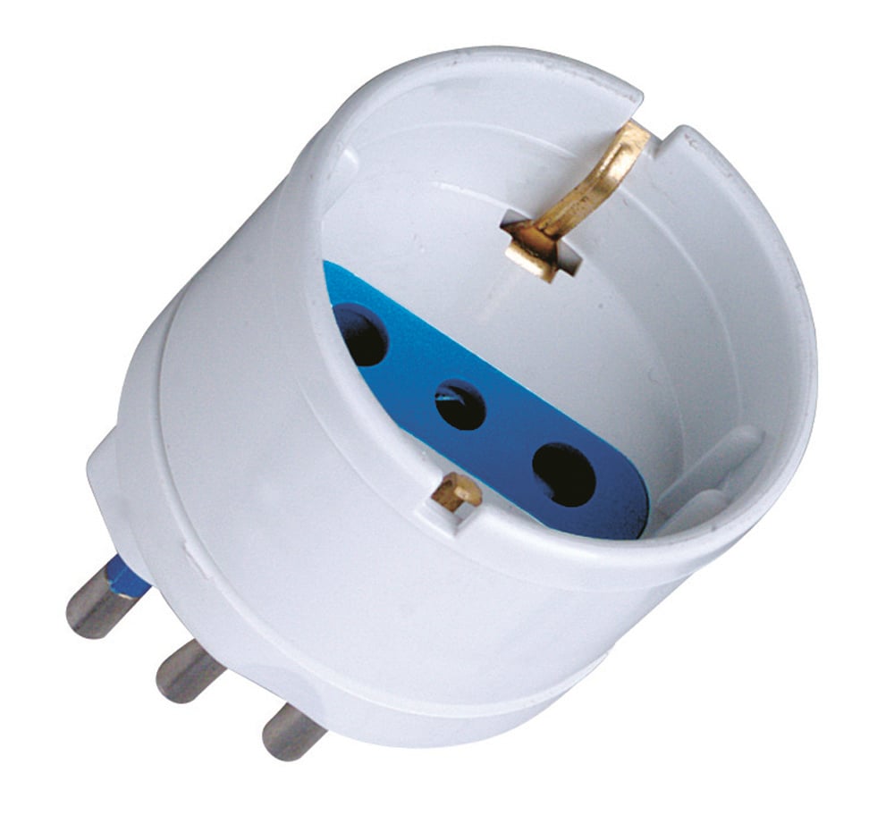Adattatore spina 10A presa Schuko Bianco - Techly IPW-IC214