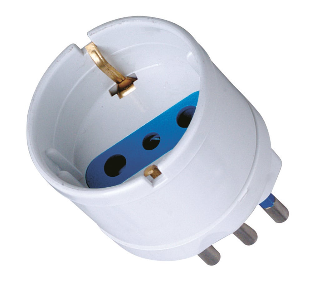 Adattatore spina 10A presa Schuko Bianco - Techly IPW-IC214