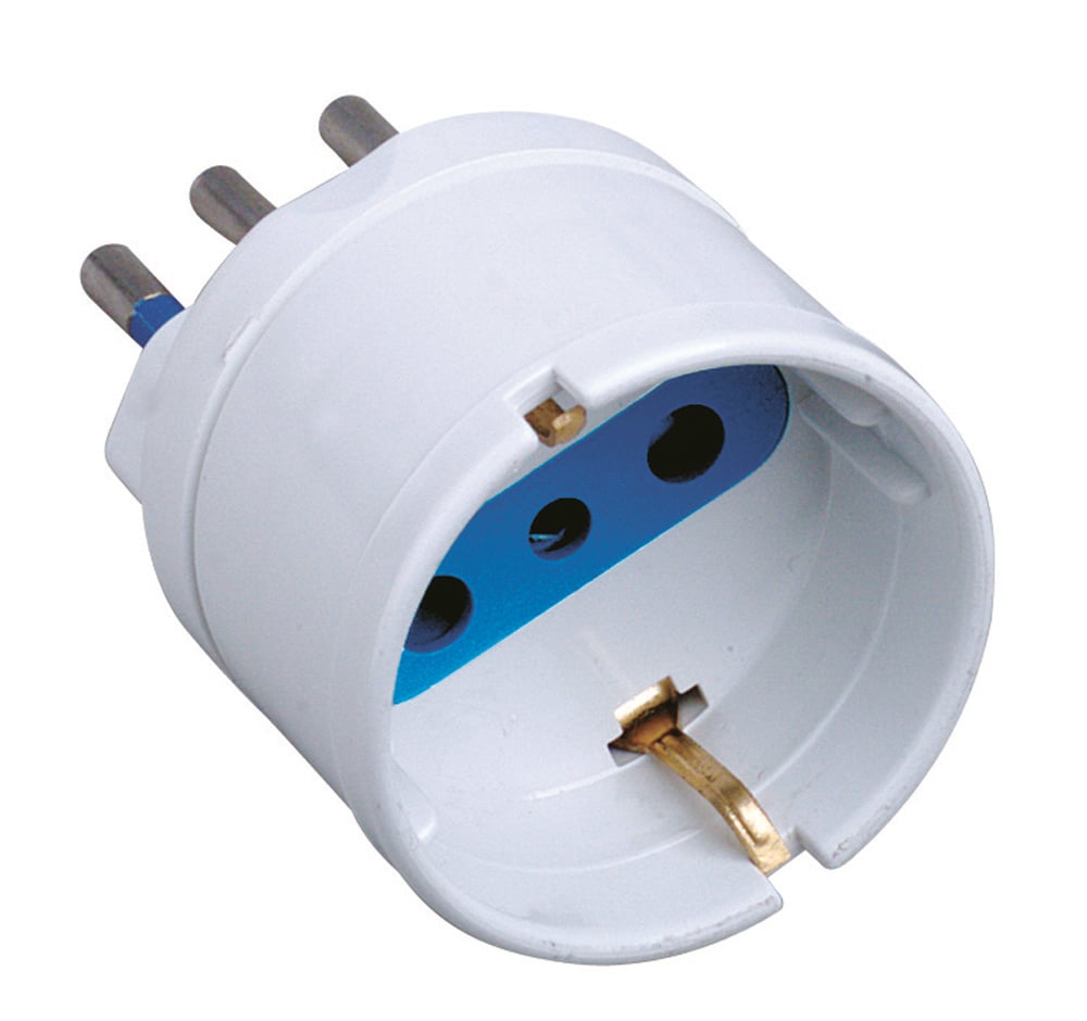 Adattatore spina 10A presa Schuko Bianco - Techly IPW-IC214