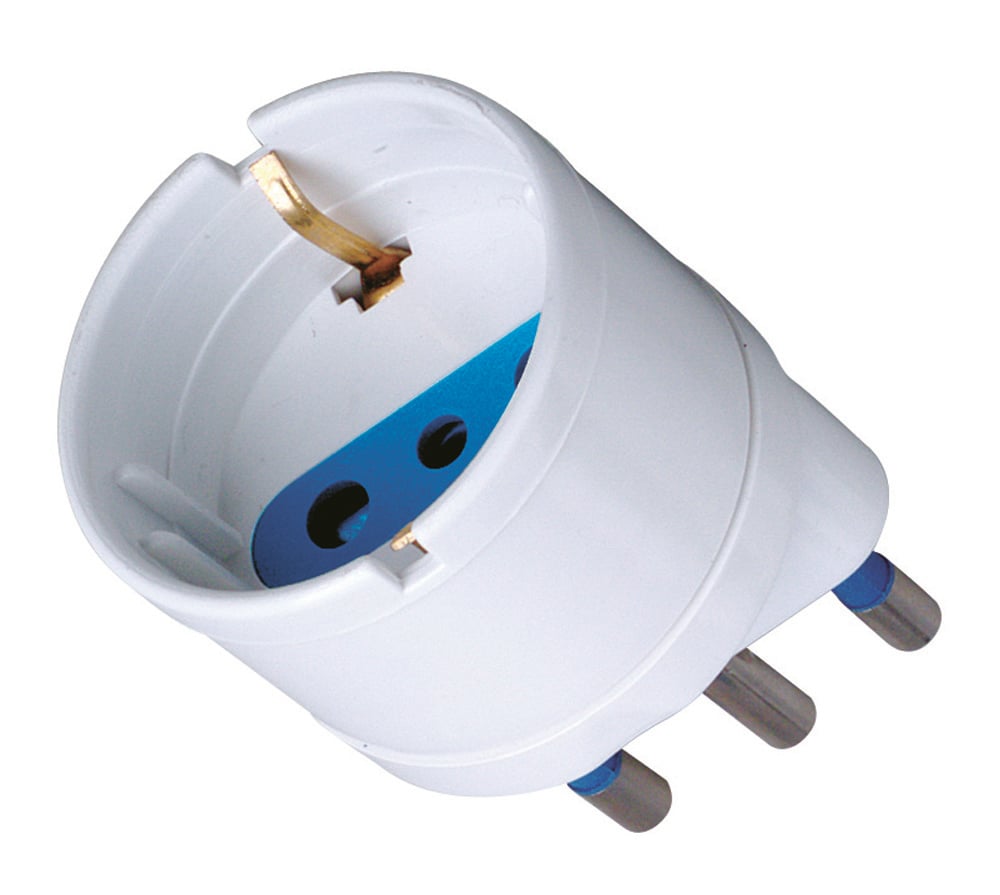 Adattatore spina 16A presa Schuko Bianco - Techly IPW-IC215
