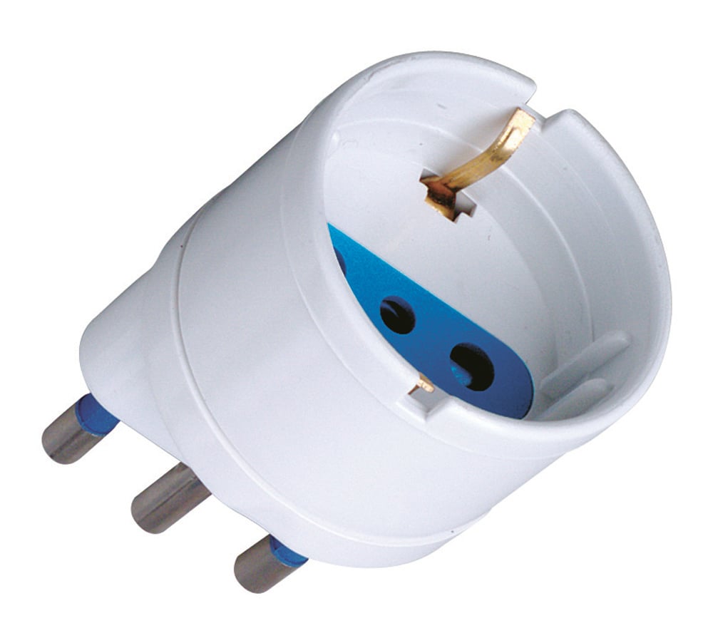 Adattatore spina 16A presa Schuko Bianco - Techly IPW-IC215