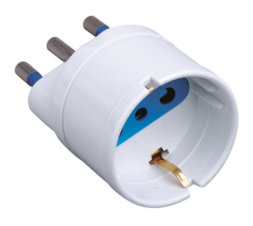 Adattatore spina 16A presa Schuko Bianco - Techly IPW-IC215