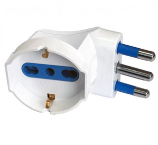 Adattatore Spina 16A Prese Bipasso/Schuko 90° Bianco - Techly IPW-IC215ANGWT