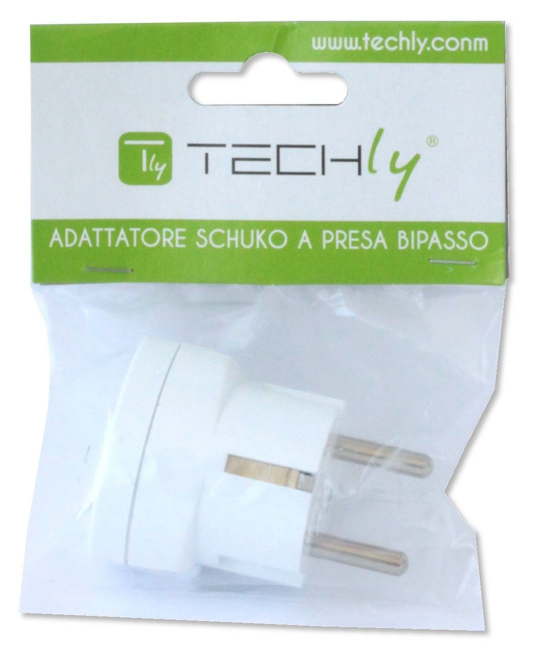 Adattatore spina Schuko a presa 10/16A Bianco - Techly IPW-IC216