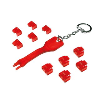 Blocca porte RJ45 rosso 10 serrature e 1 chiave - Logilink IPW-KEYRJ-10LK