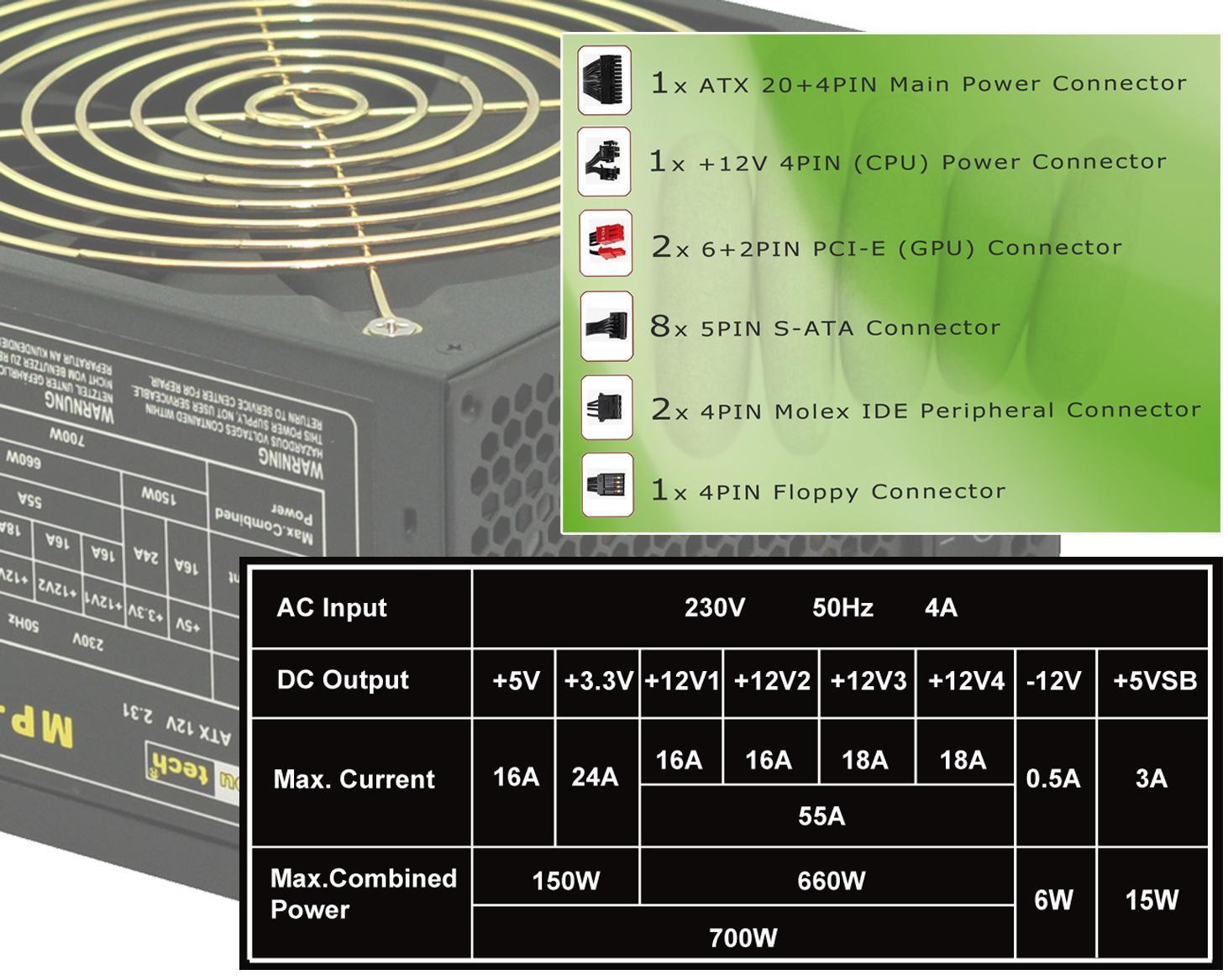 Alimentatore per PC ATX 700 Watt - IPW-MP700W