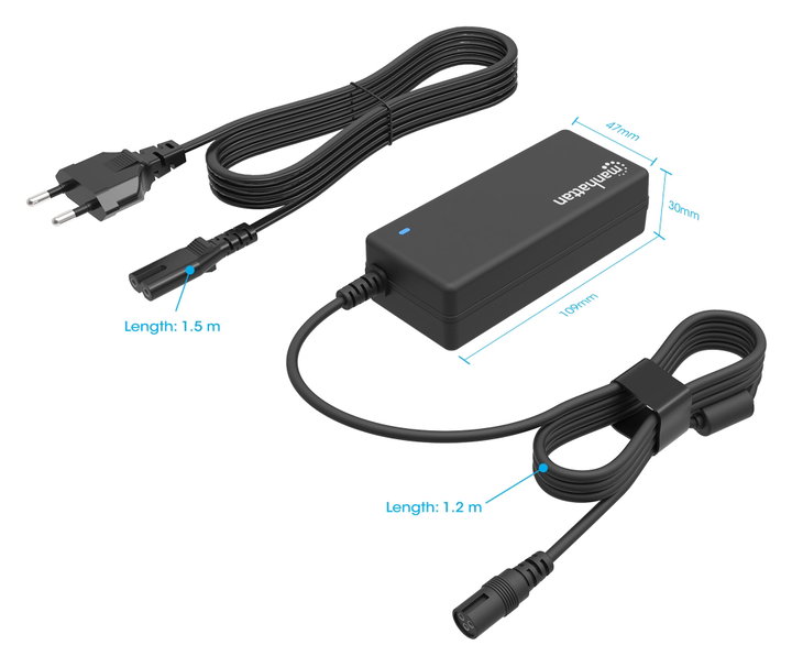 Universal AC charger for 65 W laptop - Manhattan IPW-NTS- 962
