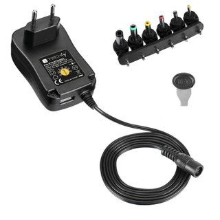 Universal Adjustable Power Supply 7,2 W AC/DC 3 V- 12 V 600 mA with 6 Spine - Techly IPW-NTS 600 G 2