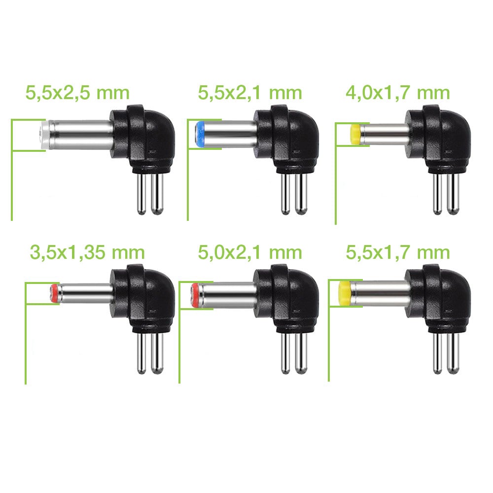 Alimentatore Universale Regolabile 7,2W AC/DC 3V-12V 600 mA con 6 Spine DC Porta USB 1A - Techly IPW-NTS600G2