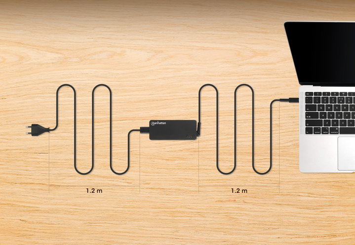 Caricatore USB-C Power Delivery 65W per Laptop - Manhattan IPW-NTS65WUSB-C