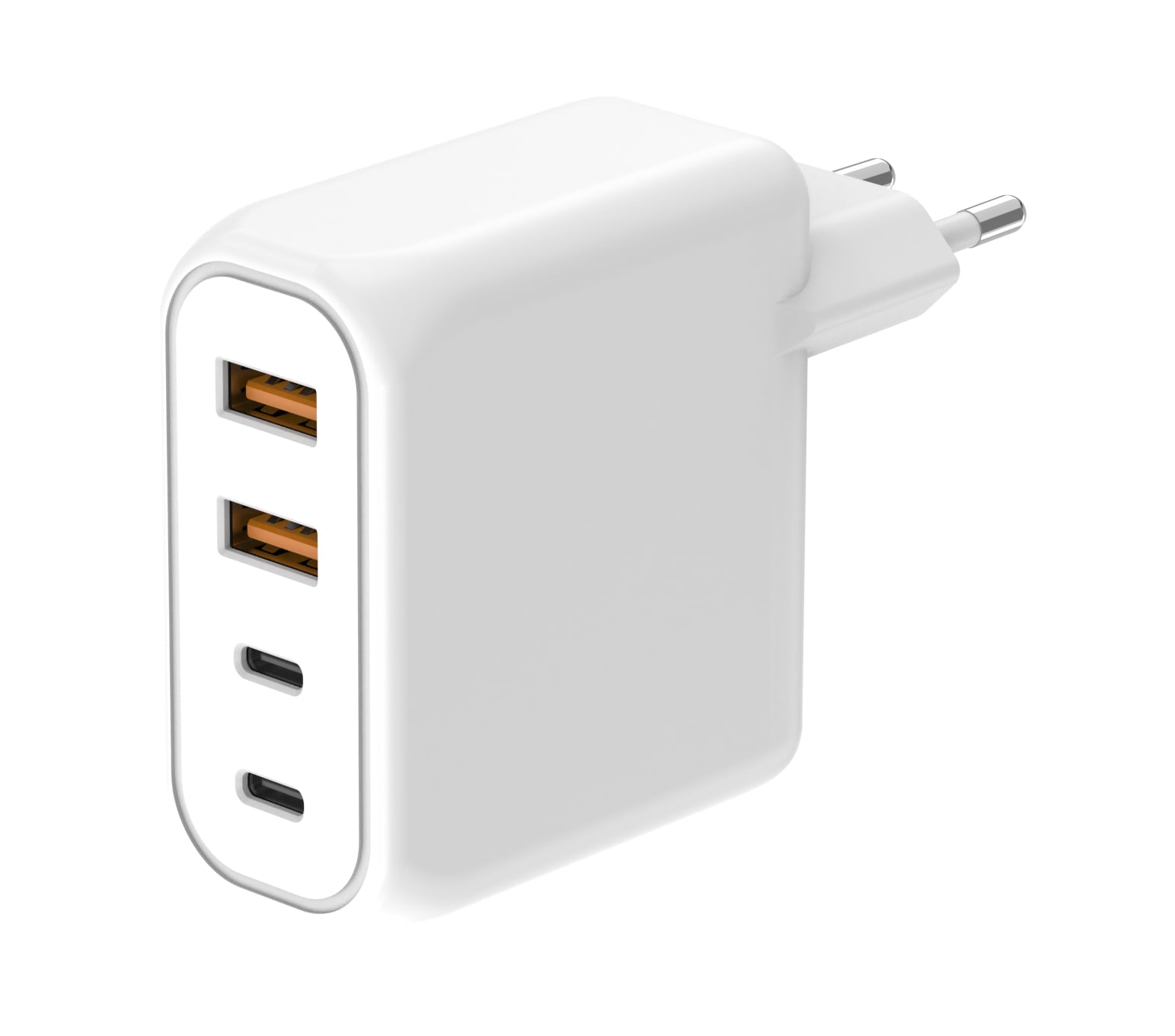 Caricatore Alimentatore 2 Porte USB-C™ e 2 Porte USB-A da Muro 100W per Smartphone o Tablet - Techly IPW-PD100W-2A2CW