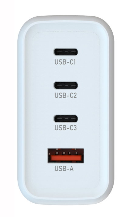 Caricatore GaN 140W 3x USB-C + 1x USB-A Bianco - Techly IPW-PD140W-WH