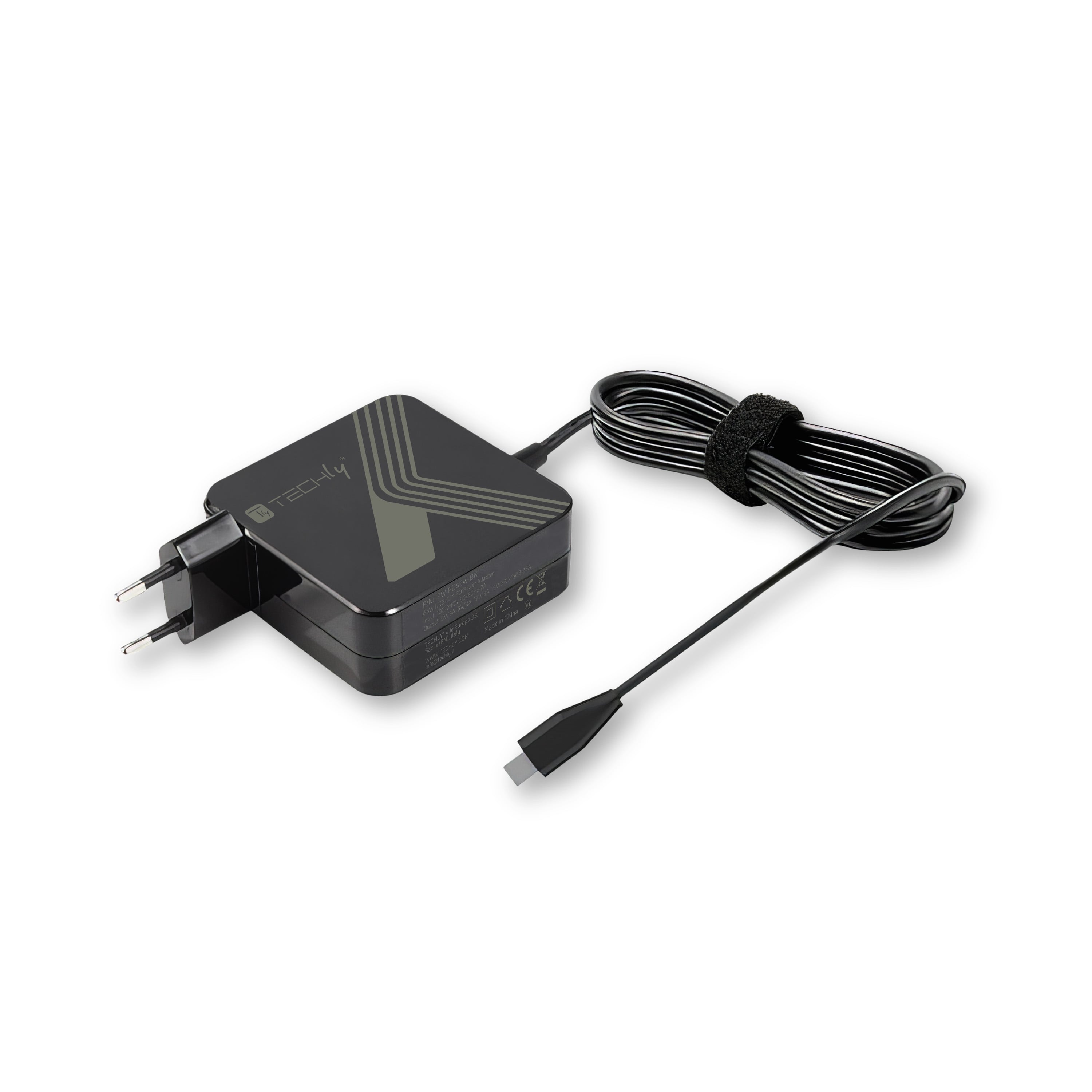 USB-C Power Delivery PD 3.0 65 W power supply for smartphones and notebooks - Techly IPW-PD 65 W-BK