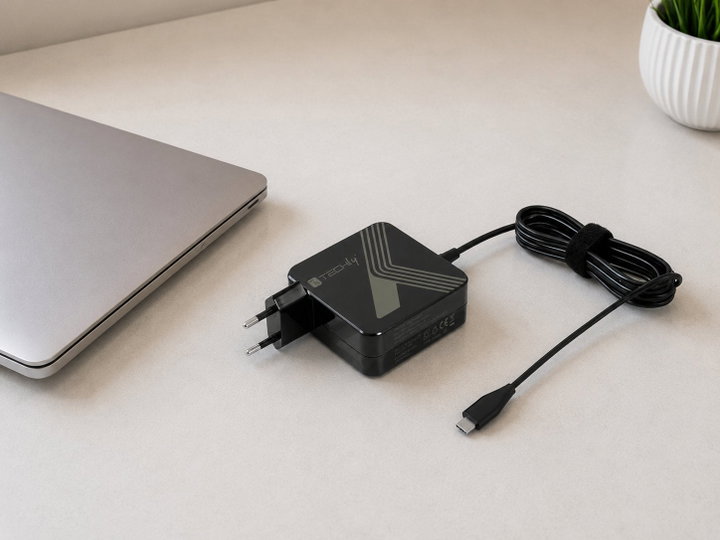USB-C Power Delivery PD 3.0 65 W power supply for smartphones and notebooks - Techly IPW-PD 65 W-BK