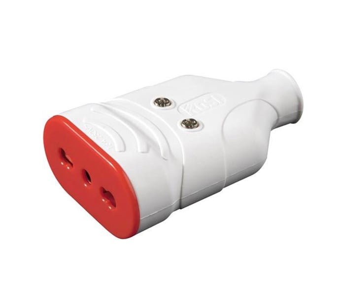 Presa Mobile in Gomma 10/16A 250V Bianco - Rosi IPW-RUB-PR16W
