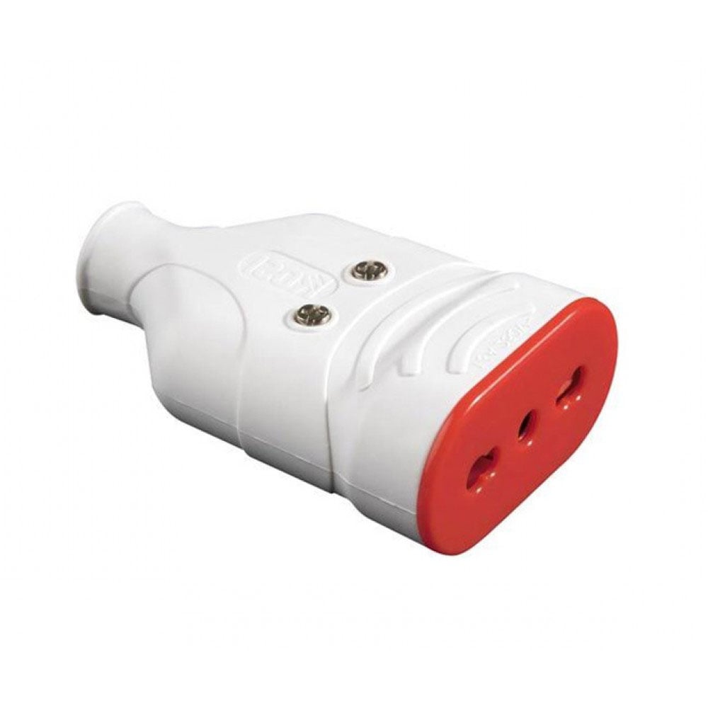 Presa Mobile in Gomma 10/16A 250V Bianco - Rosi IPW-RUB-PR16W