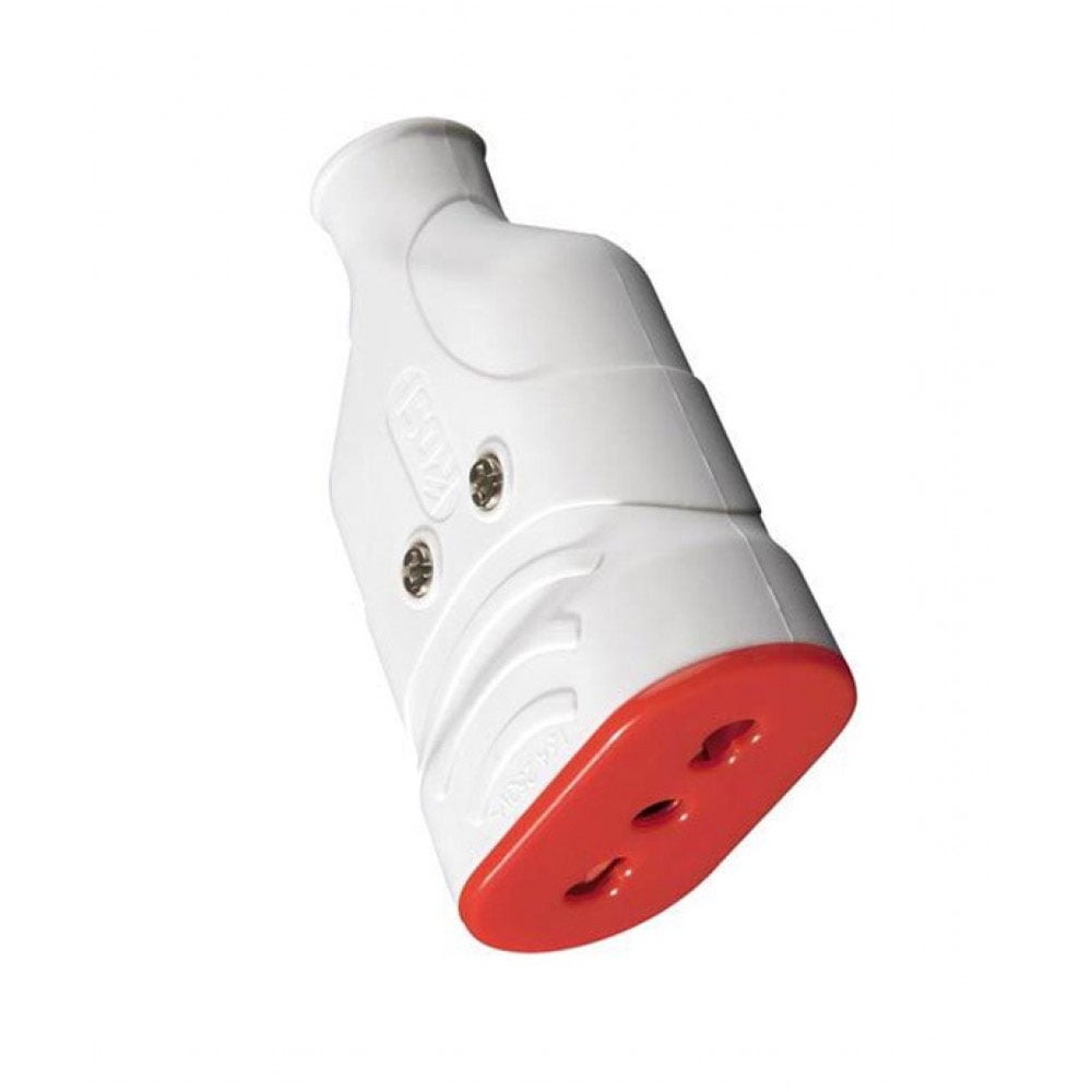 Presa Mobile in Gomma 10/16A 250V Bianco - Rosi IPW-RUB-PR16W