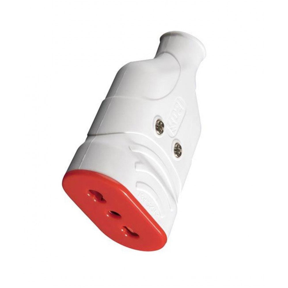 Presa Mobile in Gomma 10/16A 250V Bianco - Rosi IPW-RUB-PR16W