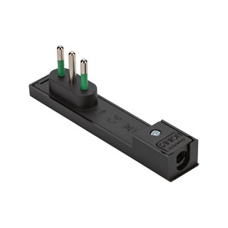 Spina Italiana 10A 2P+T Salvaspazio Super Sottile Smontabile Angolata Nero - FME IPW-SP10-CL10B