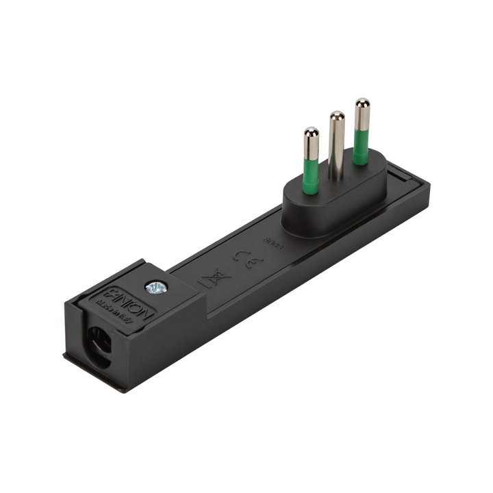 Spina Italiana 10A 2P+T Salvaspazio Super Sottile Smontabile Angolata Nero - FME IPW-SP10-CL10B