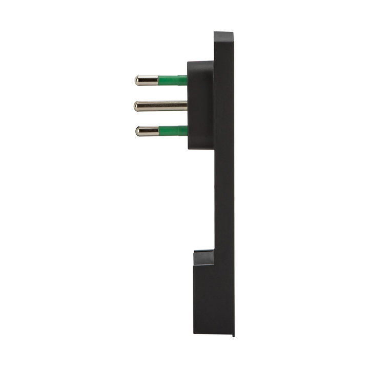 Spina Italiana 10A 2P+T Salvaspazio Super Sottile Smontabile Angolata Nero - FME IPW-SP10-CL10B