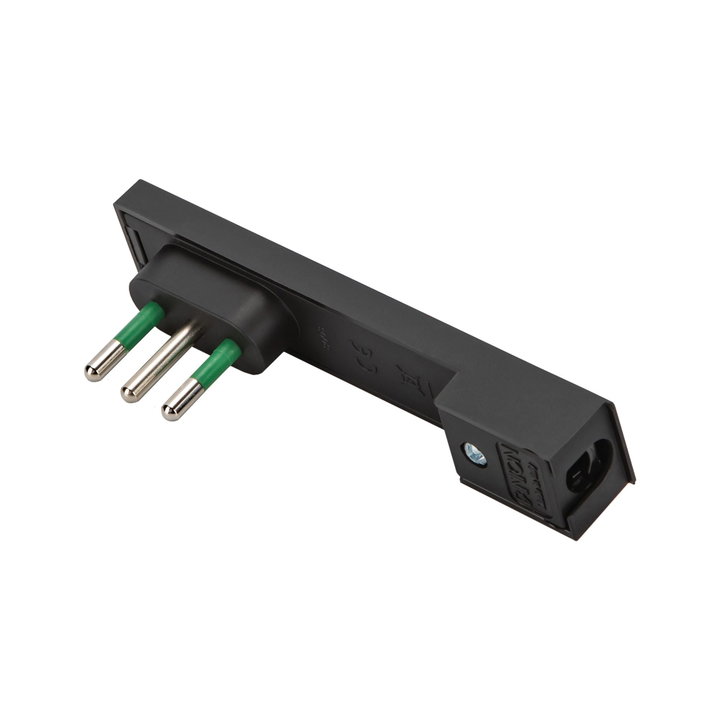 Spina Italiana 10A 2P+T Salvaspazio Super Sottile Smontabile Angolata Nero - FME IPW-SP10-CL10B