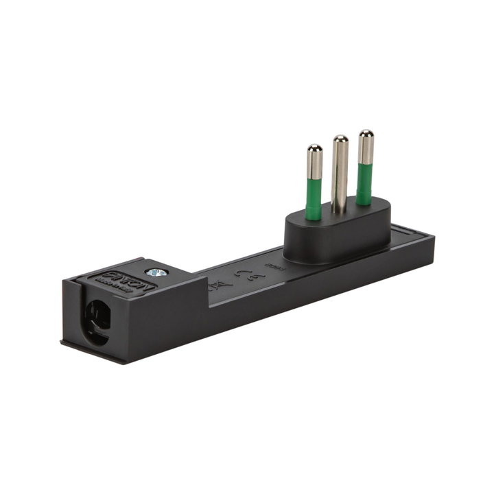 Spina Italiana 10A 2P+T Salvaspazio Super Sottile Smontabile Angolata Nero - FME IPW-SP10-CL10B