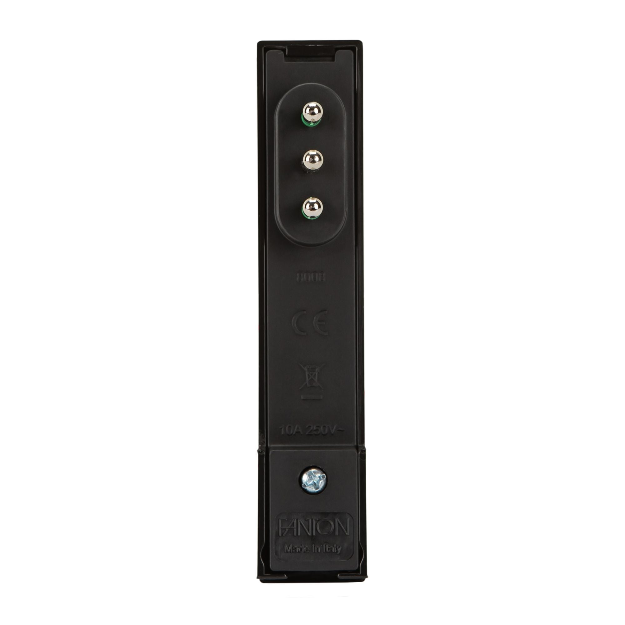 Italian Plug 10 A 2 P+T Space Saver Super Thin Disassembled Black Angle - FME IPW-SP 10 -CL 10 B