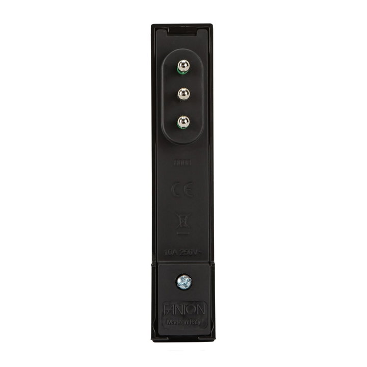 Spina Italiana 10A 2P+T Salvaspazio Super Sottile Smontabile Angolata Nero - FME IPW-SP10-CL10B