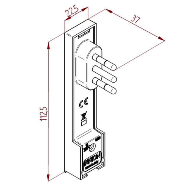 Spina Italiana 10A 2P+T Salvaspazio Super Sottile Smontabile Angolata Bianco - FME IPW-SP10-CL10W