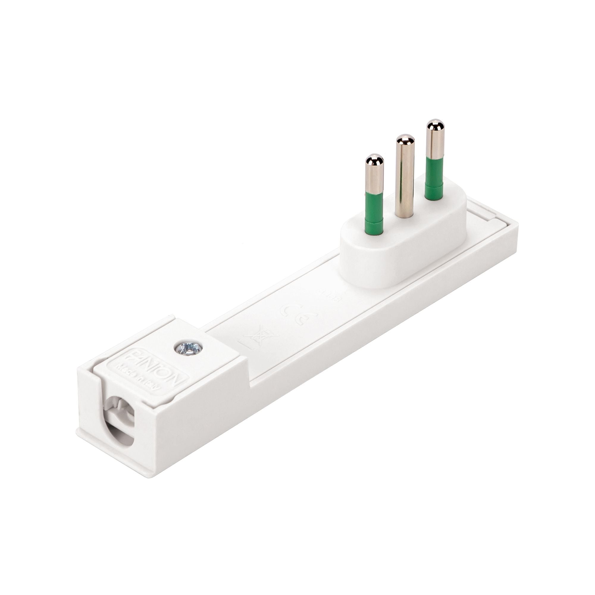 Plug 10 A 2 P+T Space saver Super Thin Demountable Angle White - FME IPW-SP 10 -CL 10 W