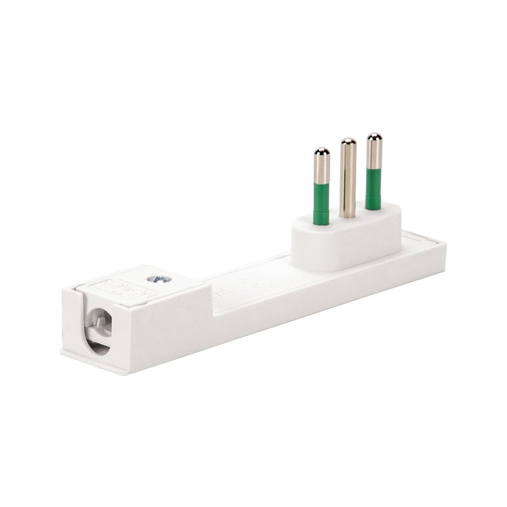 Spina Italiana 10A 2P+T Salvaspazio Super Sottile Smontabile Angolata Bianco - FME IPW-SP10-CL10W